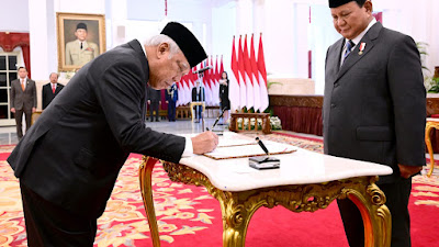 Presiden Prabowo Subianto Lantik Basuki Hadimuljono sebagai Kepala OIKN