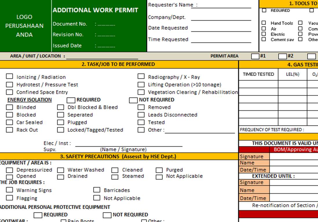Contoh Formulir Work Permit - Cheap St