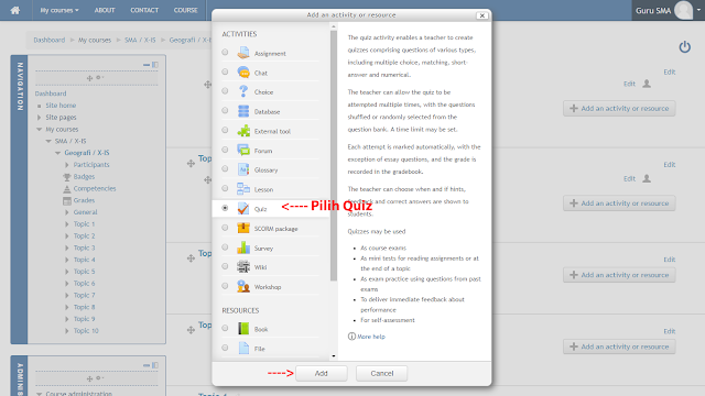 Membuat Quiz di Moodle