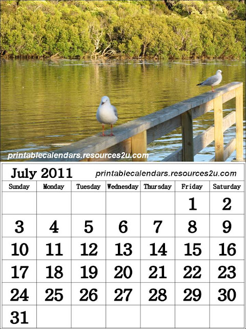 printable 2011 calendar. Calendar 2011 July printable