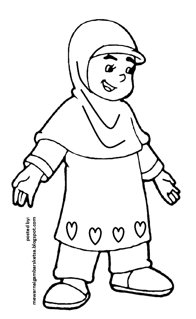  Mewarnai Gambar Baju  Muslimah