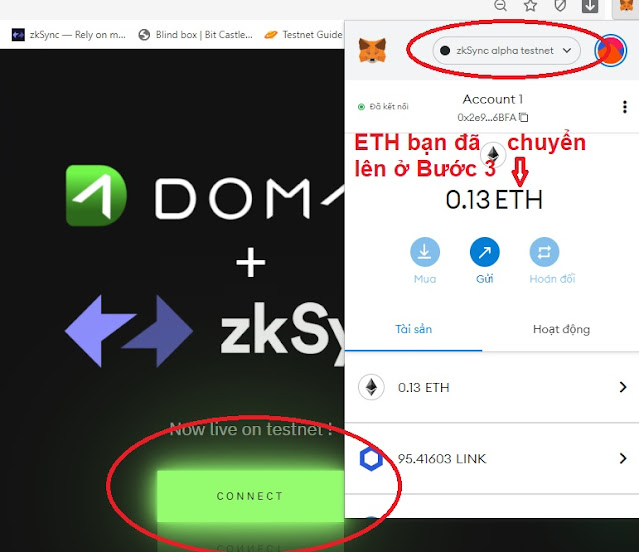 Kết nối Domani với Metamask