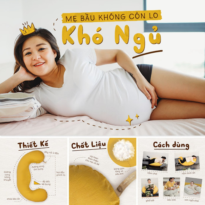 [A159] Hướng dẫn lựa chọn gối đa năng Bà Bầu bông gòn lông vũ an toàn cho Mẹ và Bé