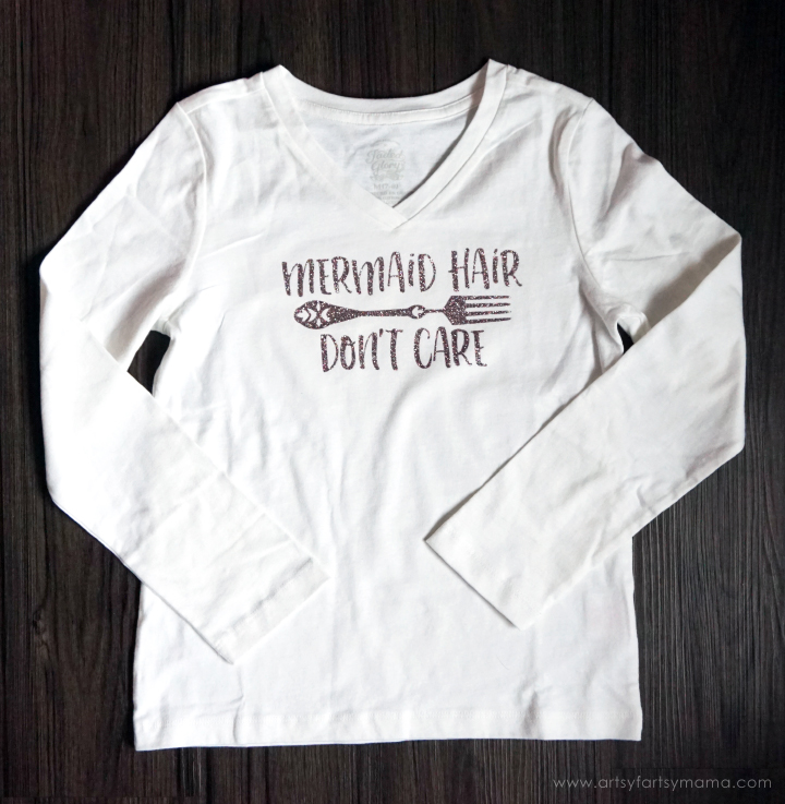 DIY Mermaid Hair Don't Care shirt with dinglehopper! #Cricut