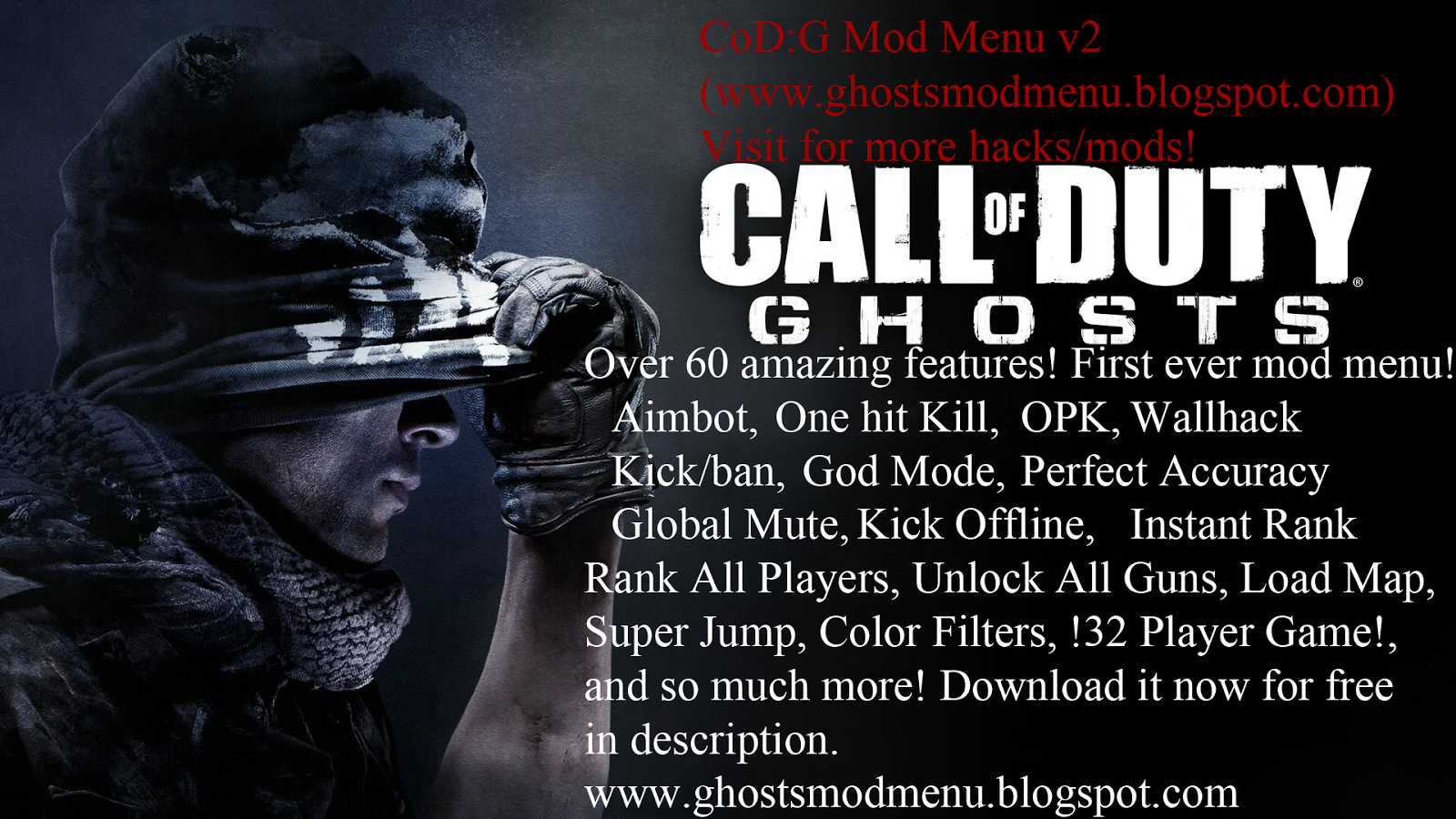 CoD: Ghosts Mod Menus : First Ever CoD: Ghosts Mod Menu ...