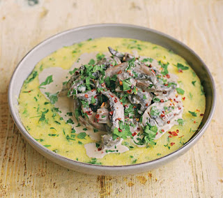 herby mushrooms with polenta recipe