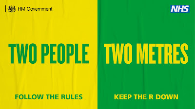 Two people, 2 metres apart UK Government advertising