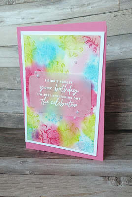 Two tone flora stampin up fun watercolour background card