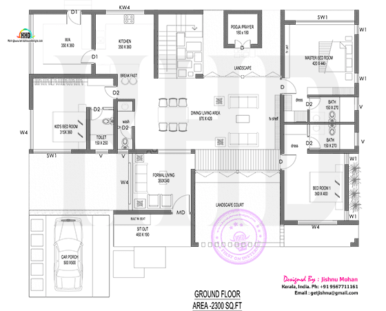 Floor plan of Open plan concept house