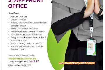 Loker Bandung Staff Front Office Sinergi Foundation