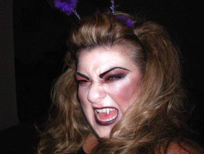 scary vampire makeup. Sue as a scary vampire