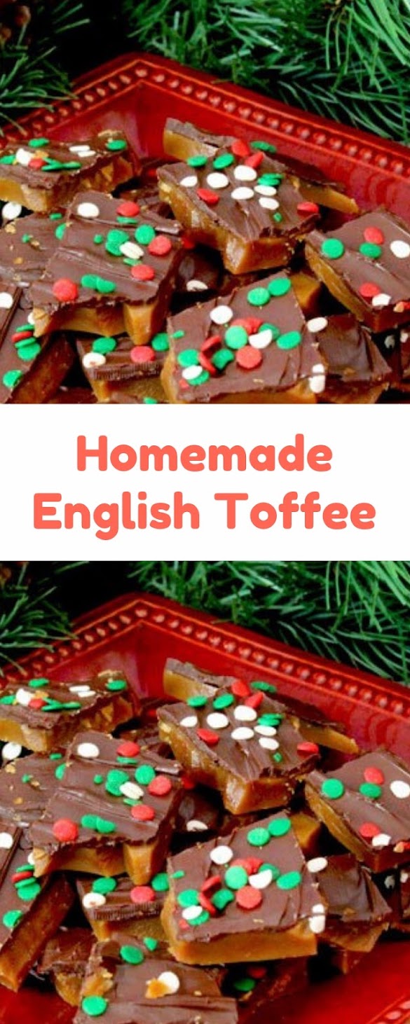 Homemade English Toffee #christmas #dessert