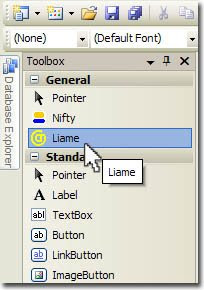Liame en la barra de herramientas de Visual Studio