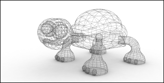  A Wireframe Render of a 3D Model