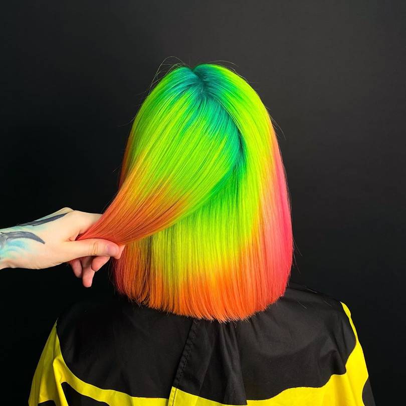 Rainbow-colored hairstyles by Snezhana Vinnichenko