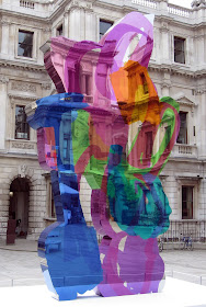 Coloring Book, by Jeff Koons. Claims to be bronze. Another view. In the courtyard of the Royal Academy of Arts, London. 5 June 2011.