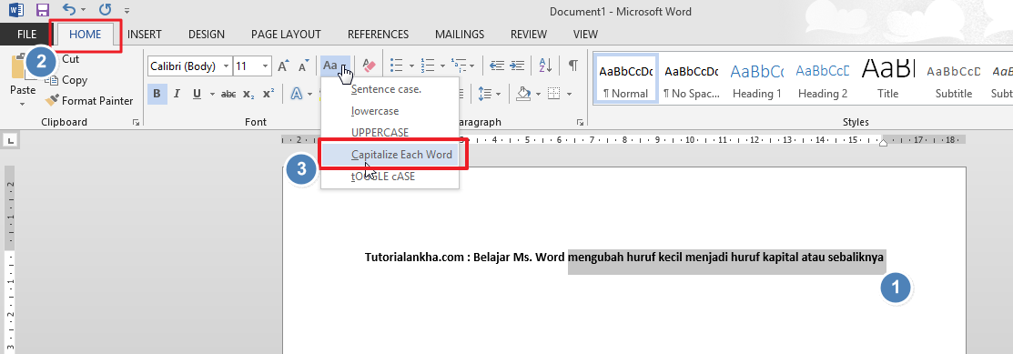 Cara cepat mengubah huruf kecil menjadi huruf kapital atau sebaliknya di Word