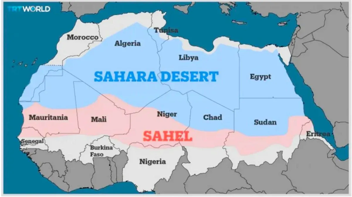 Map of the Sahara desert