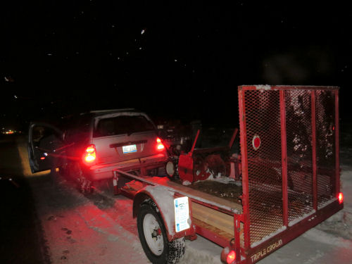 snowblower on trailer