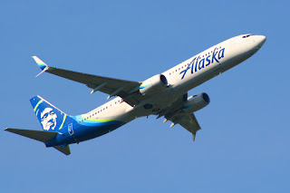 Alaska Airlines Boeing (NYSE:BA) 737 departs SEA
