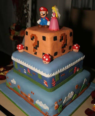 super mario wedding cake