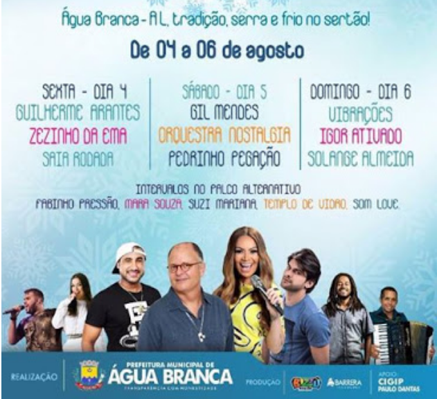 14º Festival de Inverno de Água Branca/AL, inicia-se nesta sexta-feira (04)