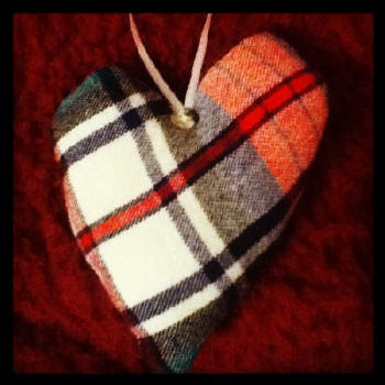Flannel heart ornaments