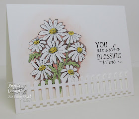 ODBD "Daisy", "Flourished Verses", "ODBD Fence Die" Card Designer Angie Crockett