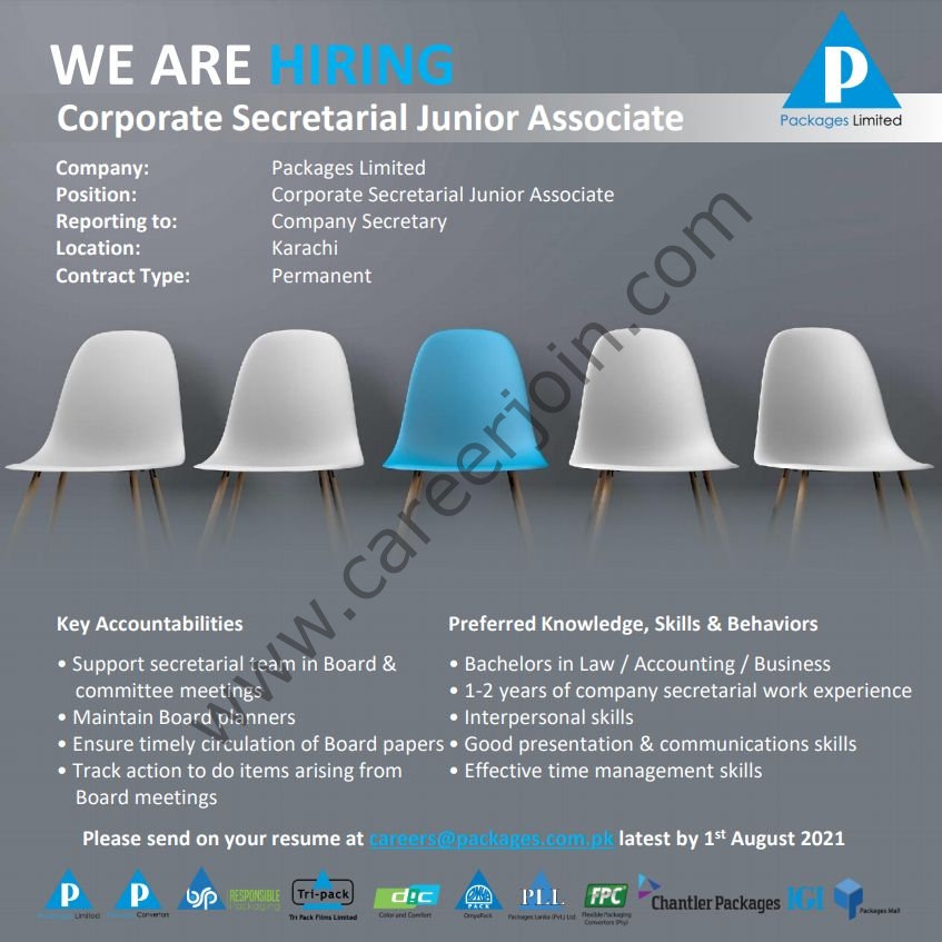 Packages Ltd Jobs Corporate Secretarial Junior Associate