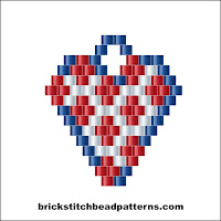 Free intermediate brick stitch earring pattern color chart.