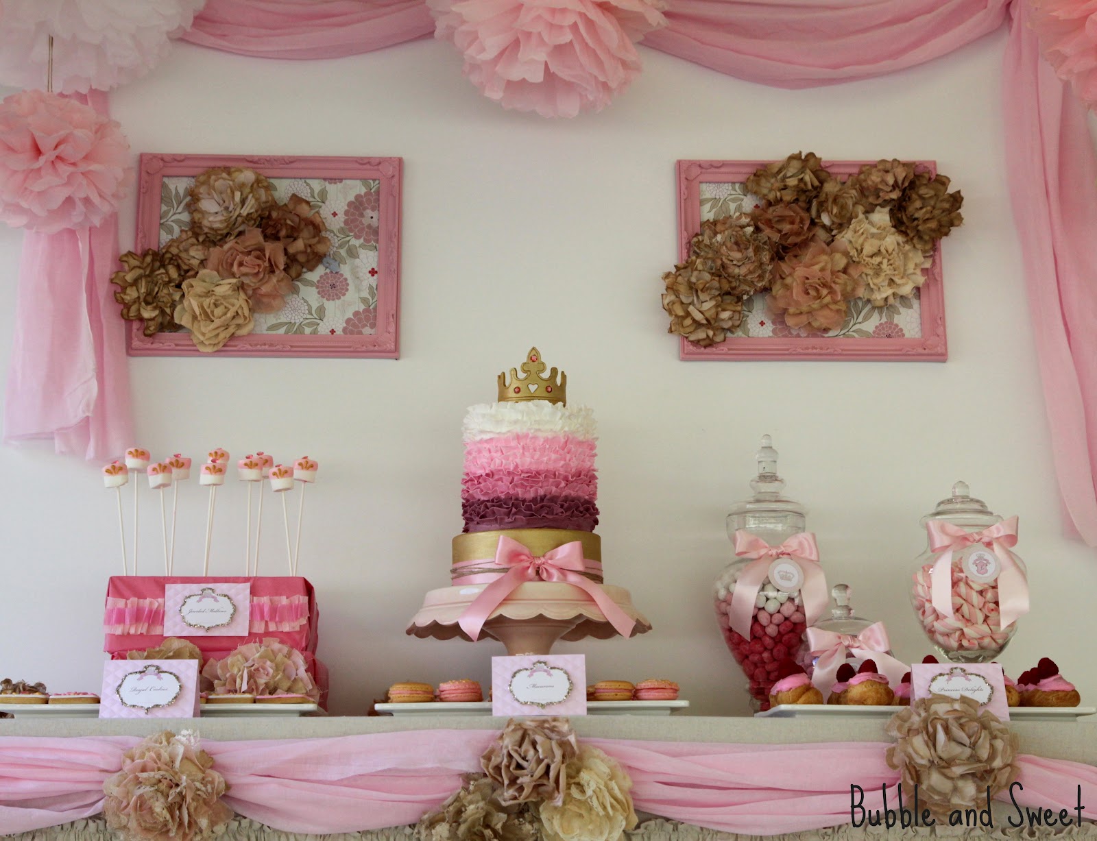 baby shower cake pops centerpieces Pink Shabby Chic Princess Party for Lilli's 8th Birthday