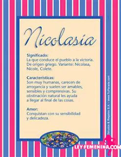 significado del nombre Nicolasa