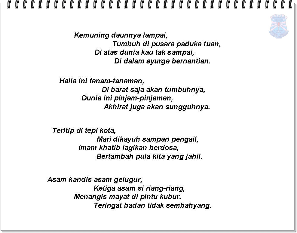 Bahasa Melayu Tingkatan 2 Pantun Empat Kerat Agama