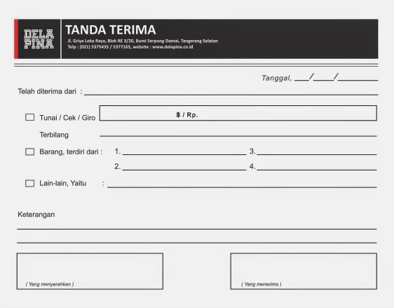 Percetakan Nota Faktur Jatake Tangerang Cetak Form Tanda Terima