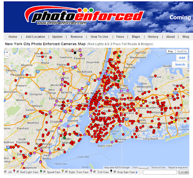 NYC red light cameras map