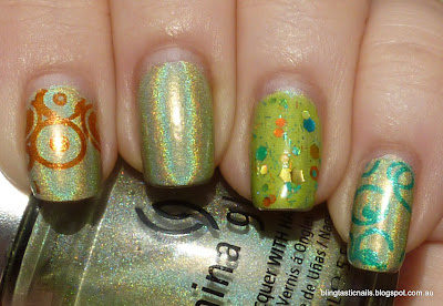 China Glaze L8R G8R with stamping
