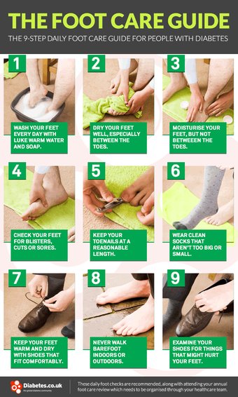 Foot care guide for people with diabetes