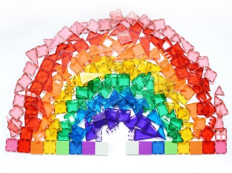 magblox magnetic tiles rainbow