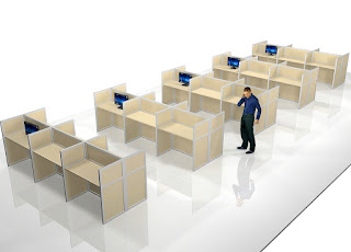 Cubicle Workstation untuk 30 Staf