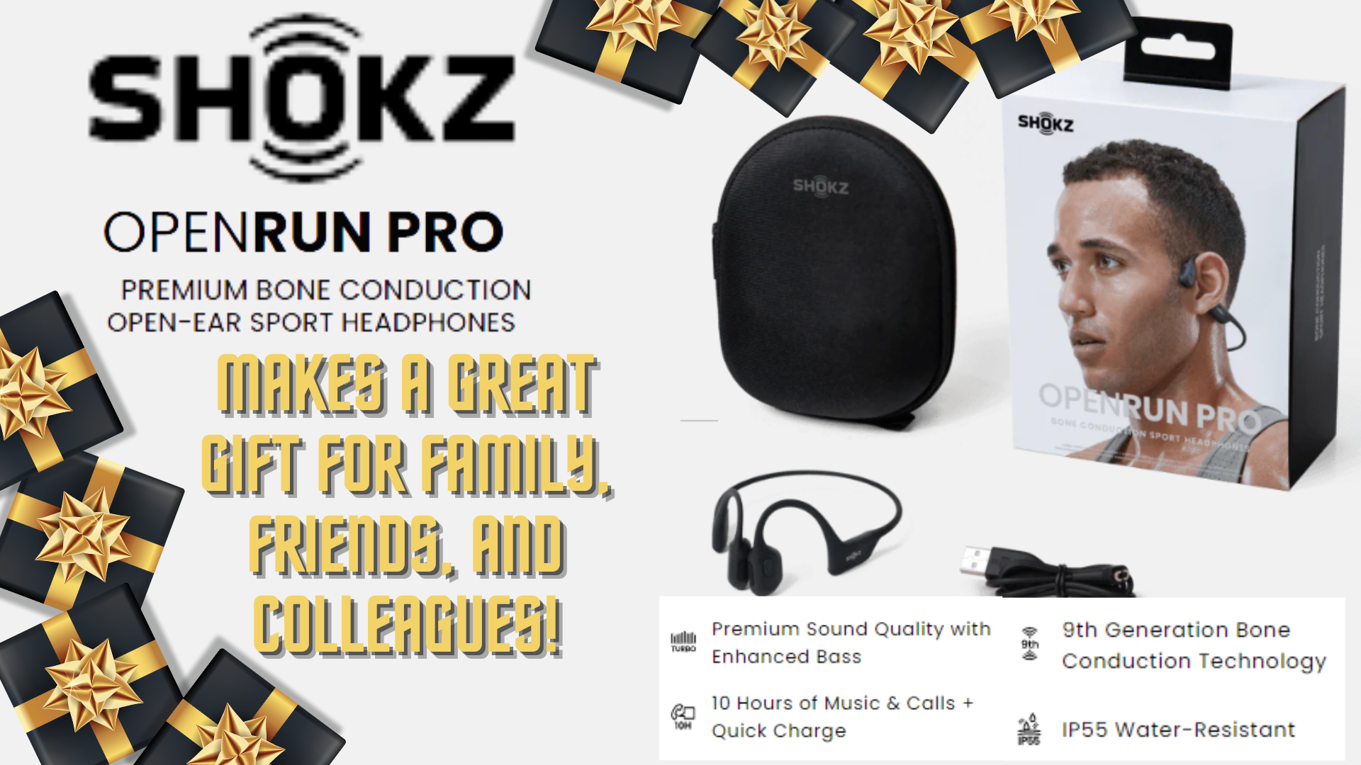 Shokz OpenRun Pro Bone Conduction Open-Ear Headphones