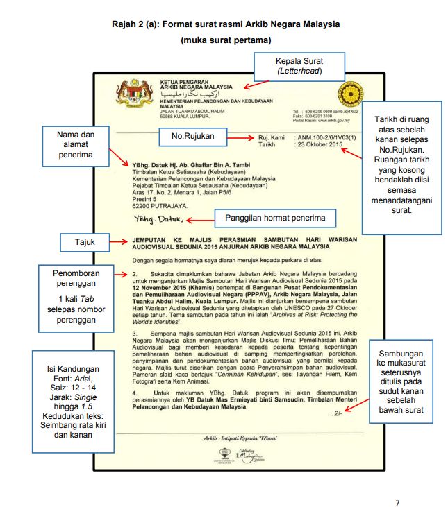 Tulis Betul Betul Format Surat Rasmi