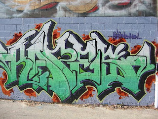 Street Tagging Green Color Style Design