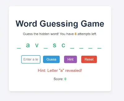 Build a Word Guessing Game Using HTML, CSS, and JavaScript