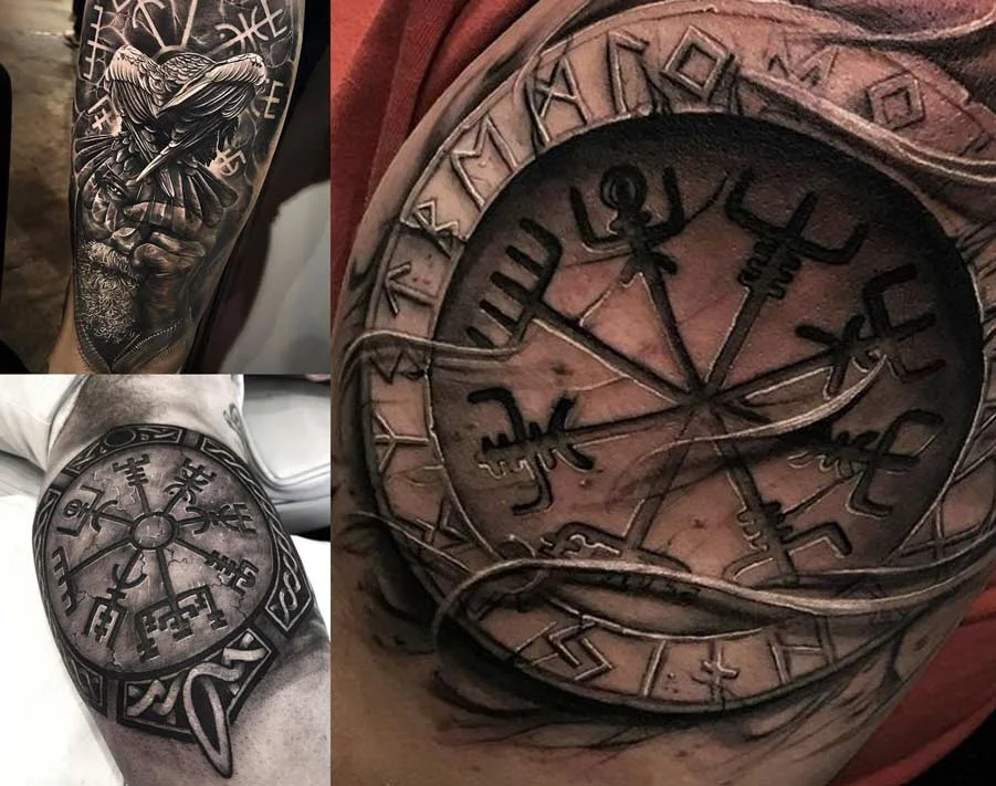 Tatuajes del Vegvisir la brújula vikinga