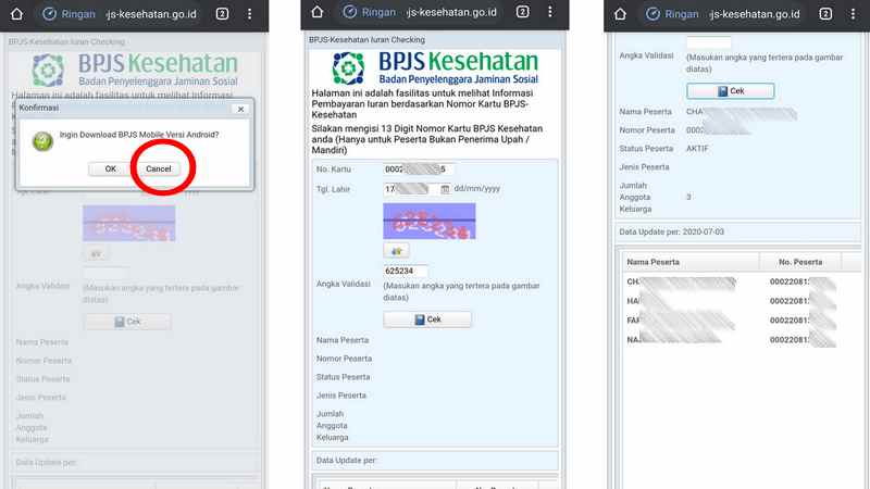 cara memeriksa tagihan BPJS online via HP android