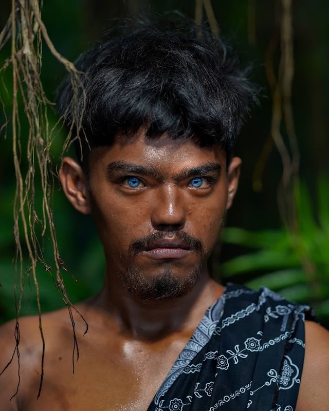 Indonesia Blue Eyes Tribe