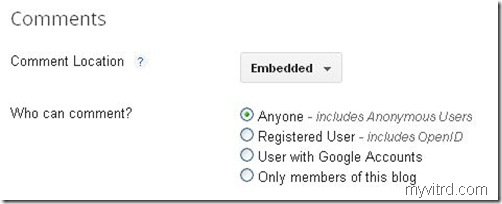Blogger Comment Setting