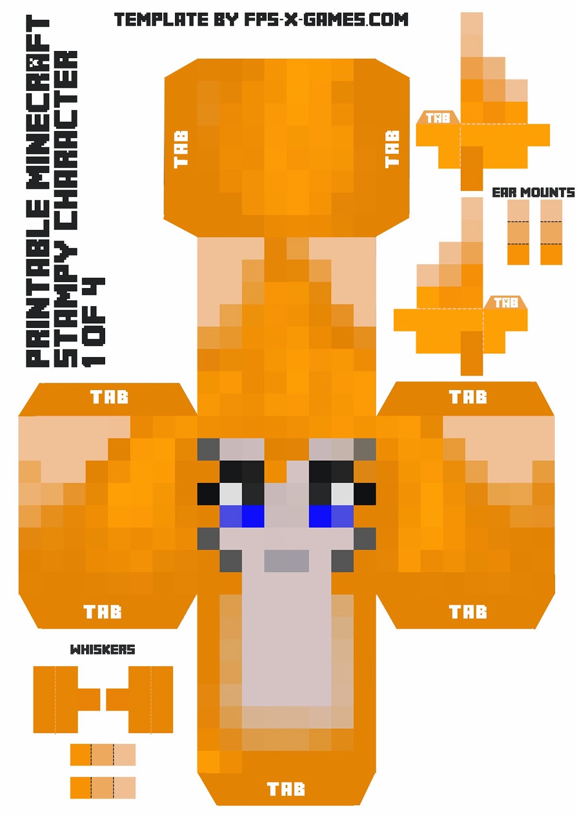 4 skin 1 Minecraft of own Printable  Character minecraft papercraft Stampy Large