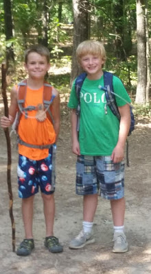 Two kids ready to go hike!