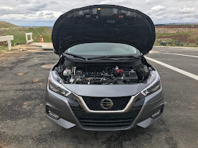 Hood open on 2020 Nissan Versa SR